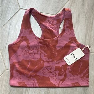 Pact Pink and Red Floral Activewear Top